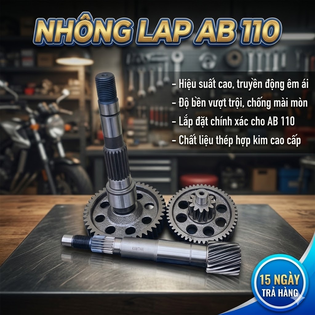 Bộ Nhông Láp Xe Airblade 110 | Nhông Hú Xe Ga Vận Hành Êm, Bền Bỉ