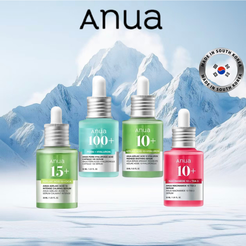 Tinh chất Anua Niacinamide 10% + TXA 4%/Tinh chất Anua Azelaic Acid 10% Hyaluron làm dịu da đỏ 30ml