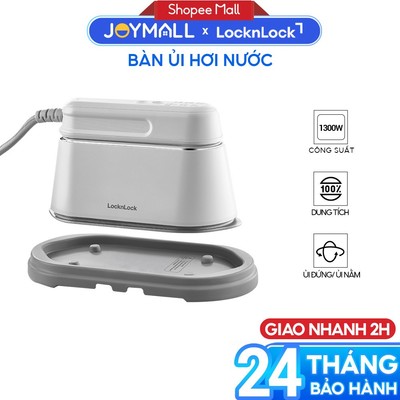 Bàn Ủi Hơi Nước LocknLock ENI262WHT 100ml 1300W, Hàng Chính Hãng, 2 Trong 1, 4 Chế Độ - JoyMall