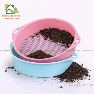 rổ sàng đất nhựa pp có tay cầm | rổ lọc đất cát giá thể trồng cây | dụng cụ làm vườn tiện dụng
