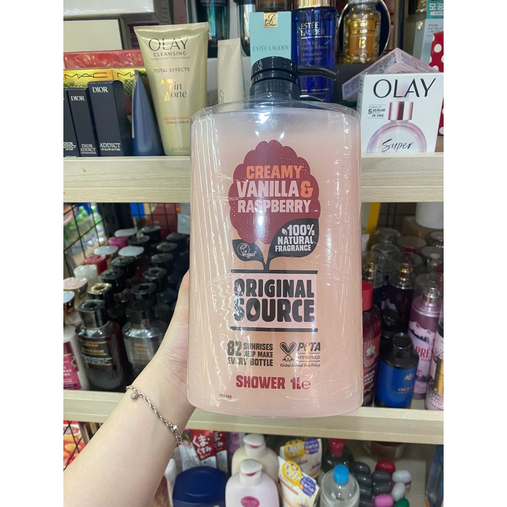 🧴🧼🧖🏻‍♀️🍉🌸🍓 SET 2 CHAI SỮA TẮM ORIGINAL SOURCE HƯƠNG CREAMY VANILLA & RASPBERRY 1L 🧴🧼🧖🏻‍♀️🍉🌸🍓