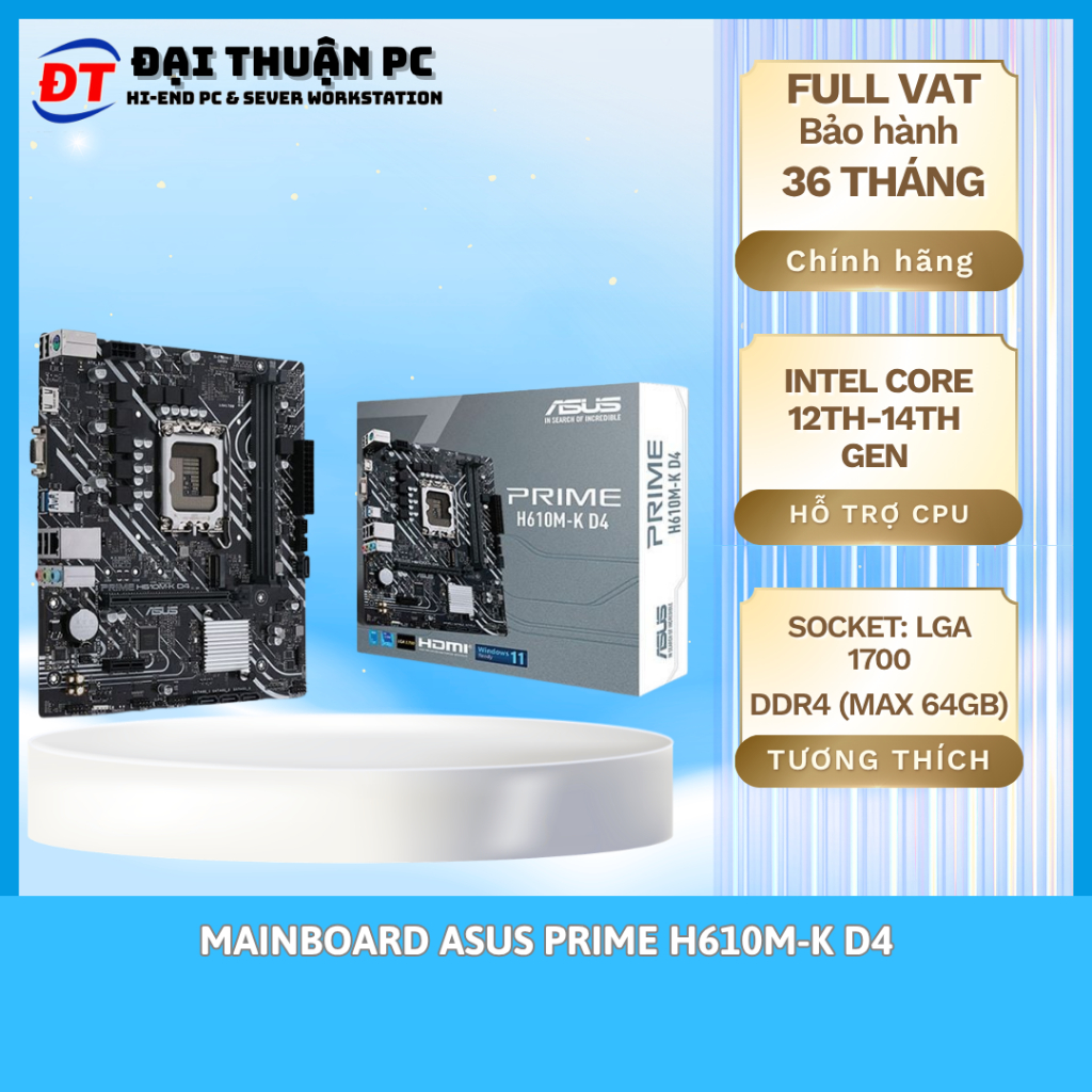 Mainboard Asus Prime H610M-K D4 [ Chính Hãng ]