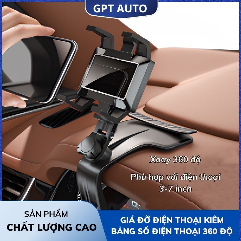 Giá Đỡ Điện Thoại Kiêm Bảng Số Điện Thoại 360 Độ Free Spin Car Phone Holder - Chất Liệu Cao Cấp