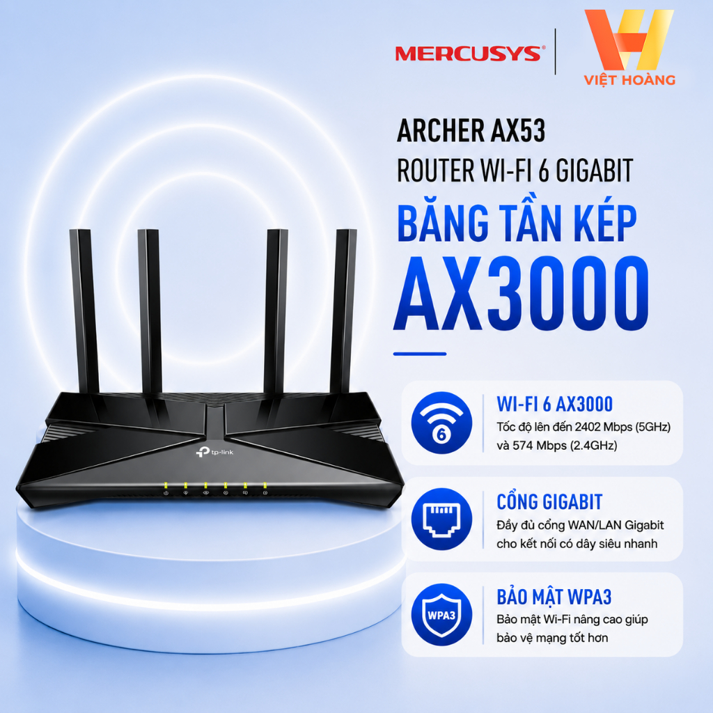 Router WiFi 6 TP-Link Archer AX73 / AX72 / AX55 Pro / AX53 / AX10 / AX12/ AX56, Wifi Mesh