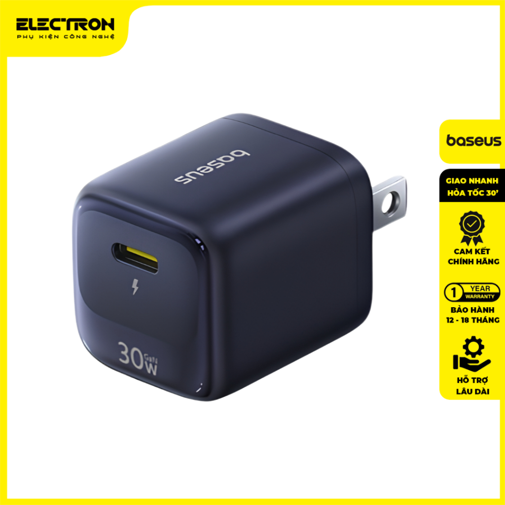 Củ Sạc Nhanh Baseus EnerFill FN22 GaN 20W / 30W / 45W USB-C PD 3.0 Công Nghệ GaN Thế Hệ Mới, Thiết K