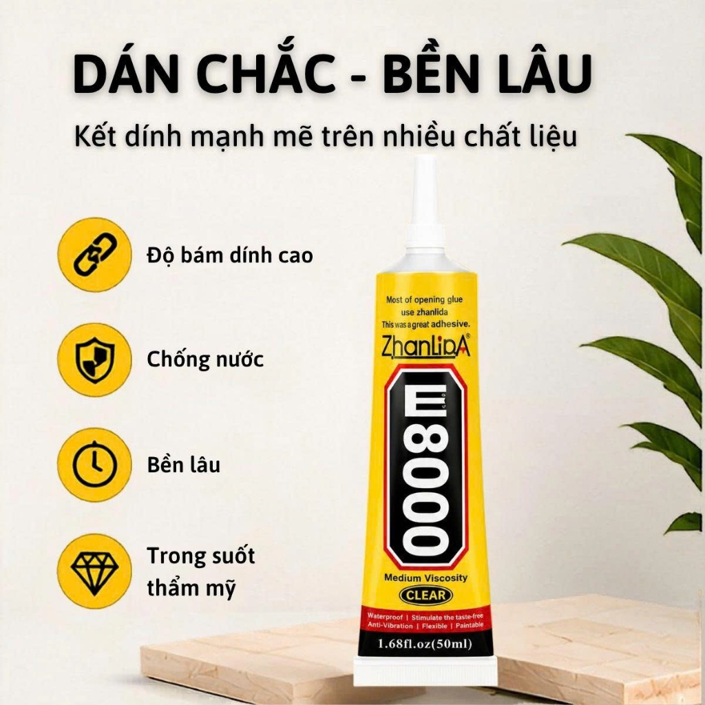 Keo Dán Đa Năng Zhanlida E8000/G-E8000 Keo Dán Viền Điện Thoại, Gắn Đá Ngọc Trai Phụ Kiện