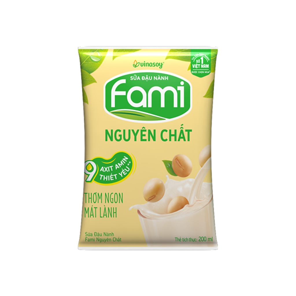 Thùng 40 bịch sữa đậu nành nguyên chất Fami 200ml