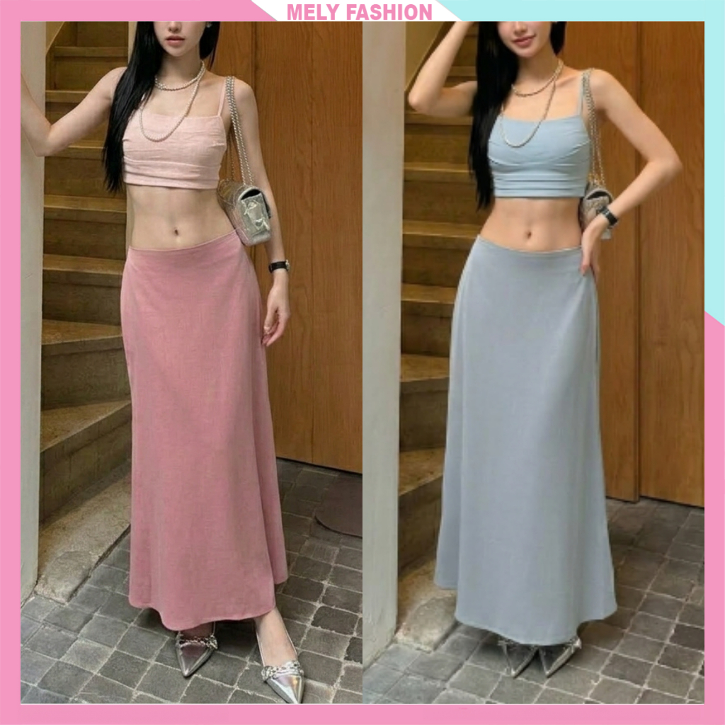 Set đồ bộ áo 2 dây bra dáng ngắn croptop kèm váy nữ lụa vân gỗ cao cấp đi chơi cực đẹp CV123+AN17 Xa