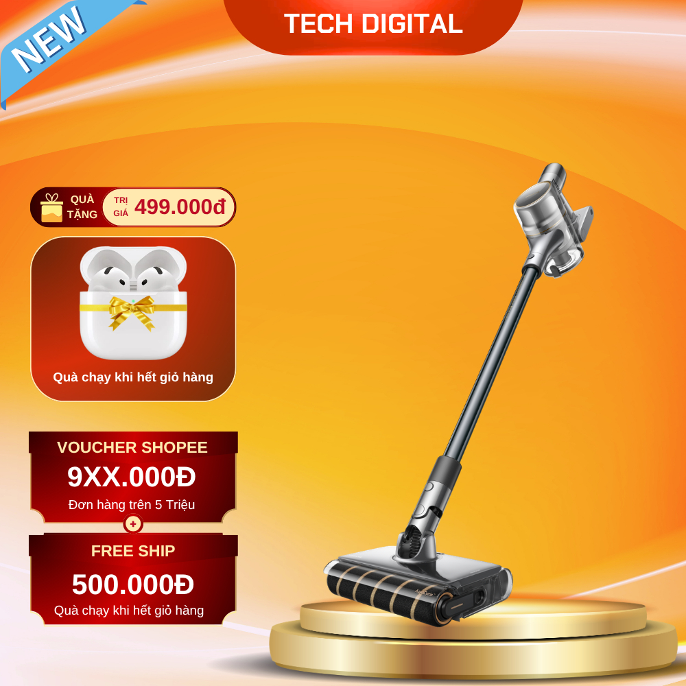 [Voucher 300K] Khi Mua Dreame V18s Aqua Máy hút bụi cầm tay không dây | Tích hợp cuộn lăn ướt