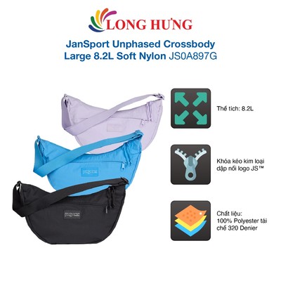 Túi đeo chéo JanSport Unphased Crossbody Large 8.2L Soft Nylon JS0A897G - Hàng chính hãng