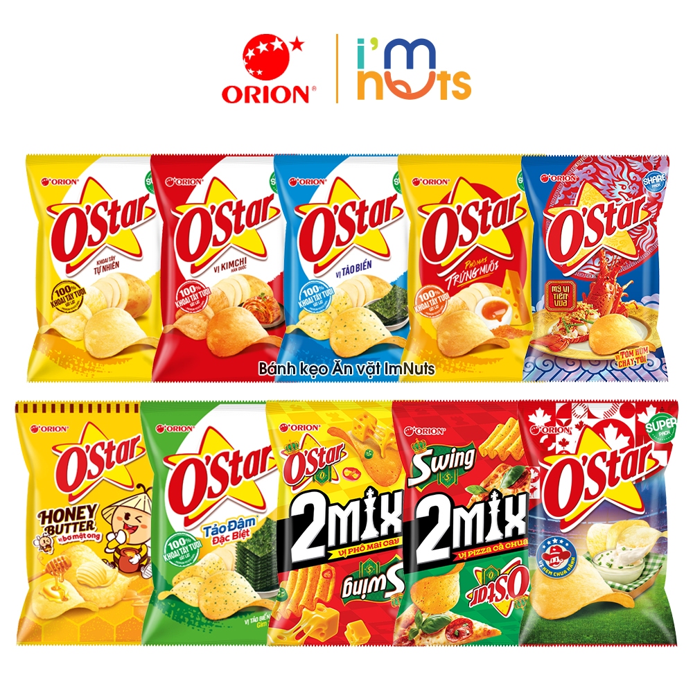 Combo 5 Gói Bánh Snack Khoai Tây Ostar Orion Đủ Vị Gói Nhỏ Và Gói Lớn