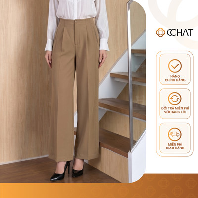 Quần Ống Rộng 𝐂𝐂𝐇𝐀𝐓 Dáng Suông Kiểu Trieson Có Túi Sườn Chất Liệu Tuytsi Cao Cấp 16QDS2012ST