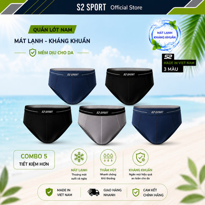 COMBO 5 Quần lót nam S2 SPORT sịp nam Air-COOL cao cấp mềm mại mát lạnh thoáng khí SBF06.CB5