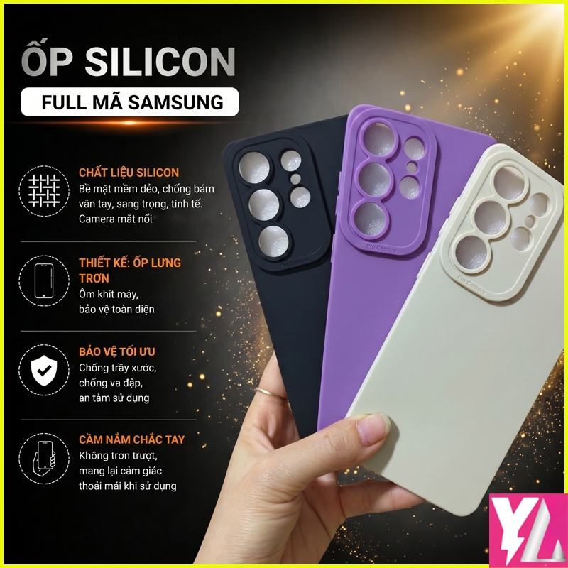 Ốp lưng silicon camera lồi Samsung S22, Samsung  S22+, Samsung S22 Ultra ... hạn chế ố ôm khít