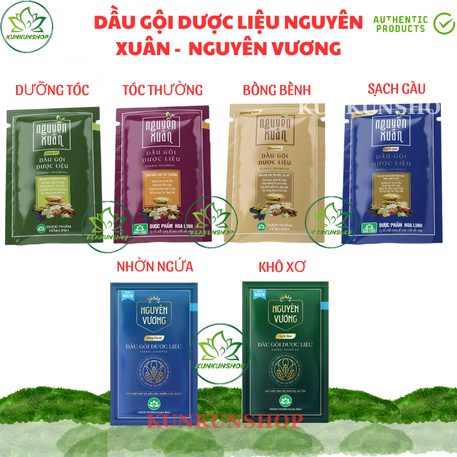 [SALE ] Lẻ 10 Gói Dầu Gội Nguyên Xuân 5.5ml  Dành Cho Da Đầu Gàu, rụng và ngứa