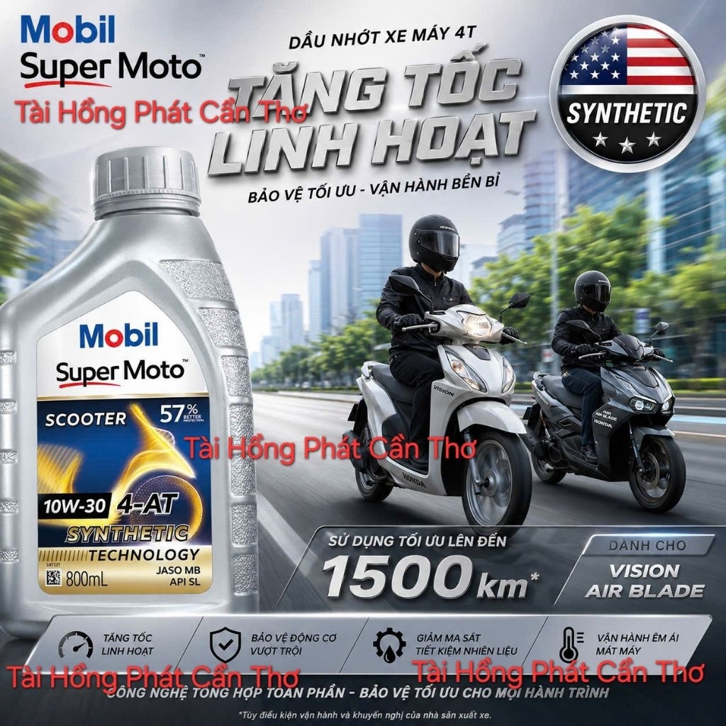 Nhớt Mobil 10w30 TAY GA 800ml.