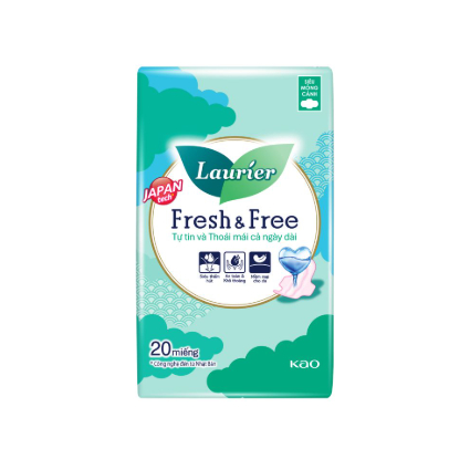 Băng vệ sinh Laurier Fresh & Free siêu mỏng có cánh