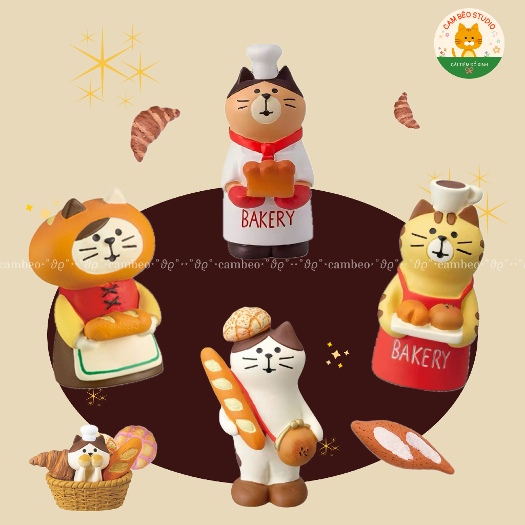 [SẴN] Mô hình mèo Zakka có sẵn trang trí siêu xinh