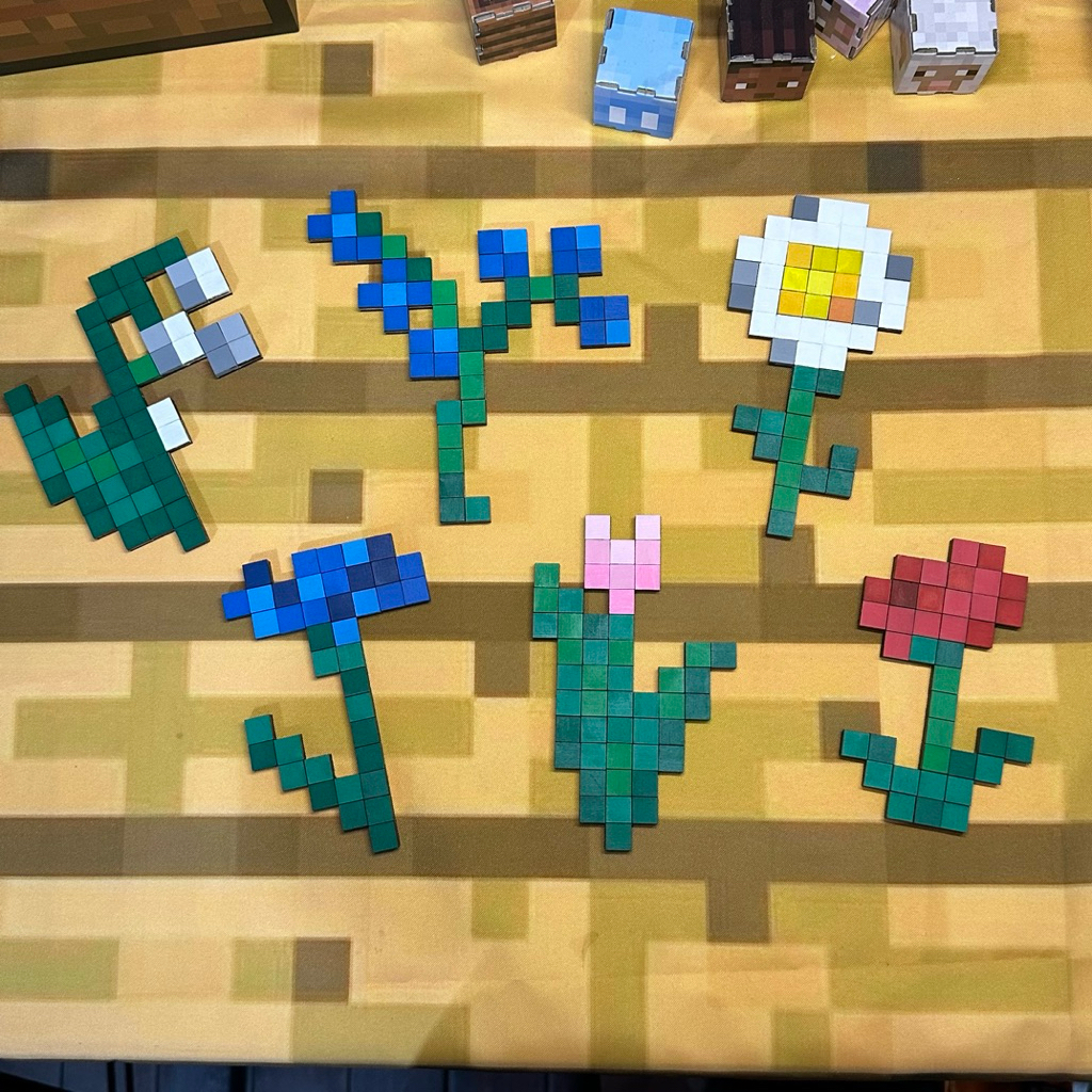 Hoa Pixel Minecraft decor dán tường, trang trí