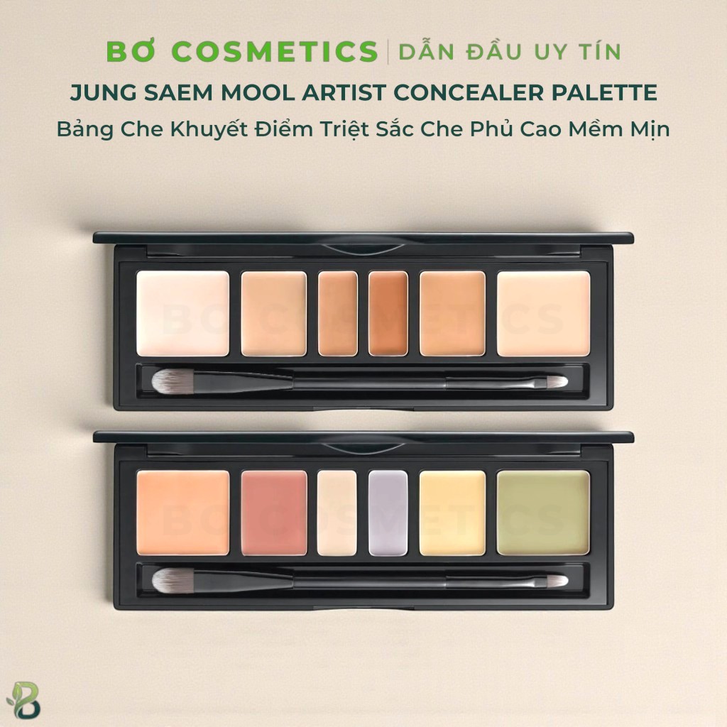 Bảng Che Khuyết Điểm Triệt Sắc Jung Saem Mool Artist Concealer Palette Che Phủ Cao Mềm Mịn - Bơ Cosm