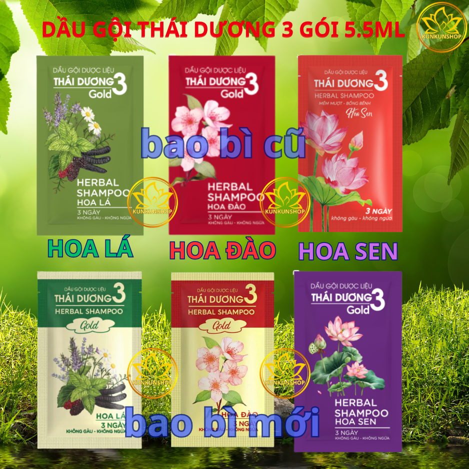 COMBO 5 Dây Dầu Gội Thái Dương 3 (50 gói) mẫu mới