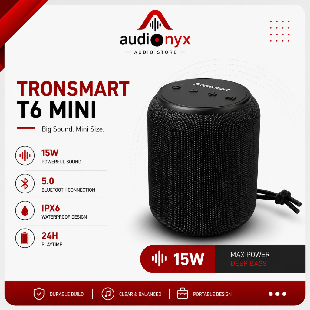 Loa Tronsmart Element T6 mini 15W, Loa Bluetooth 5.0 ngoài trời chống nước IPX6 Công suất 15W, nghe 