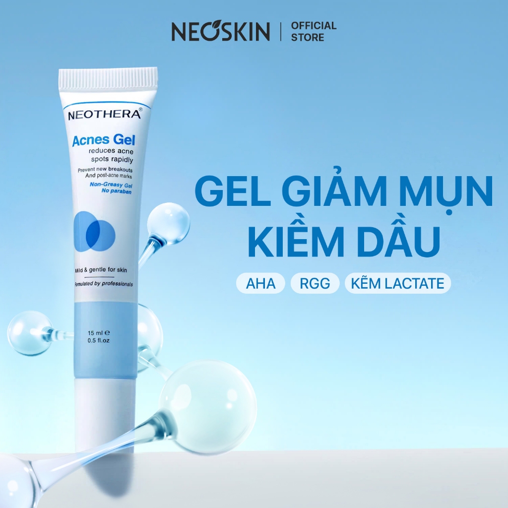 Gel Giảm Mụn, Thâm Sẹo Mụn Dành Cho Da Dầu, Mụn NEOTHERA Acnes Gel 15ml (Tuýp)