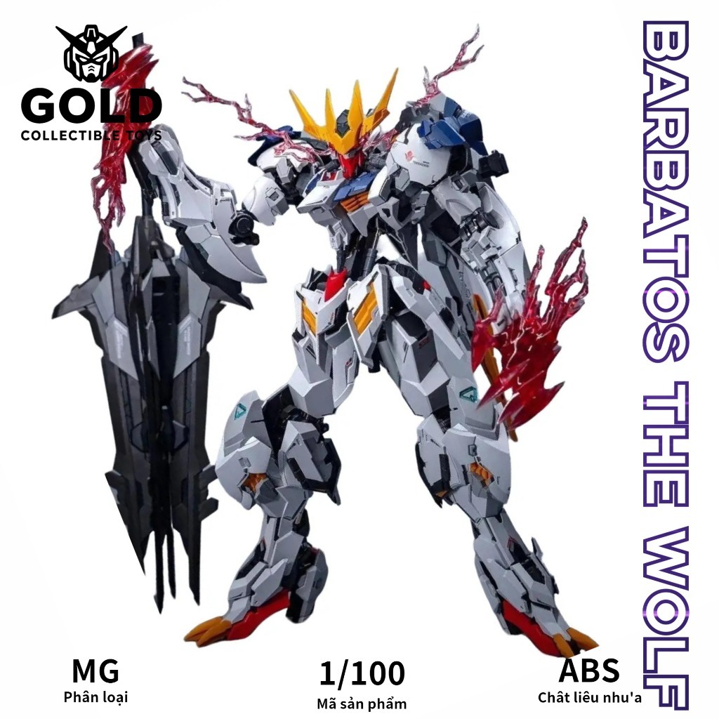 Có Sẵn Wolf Tech MG 1/100 Wolf King Barbatos Khung Kim Loại Mô Hình Lắp Ráp Cao Cấp Hot Trend Bán Ch