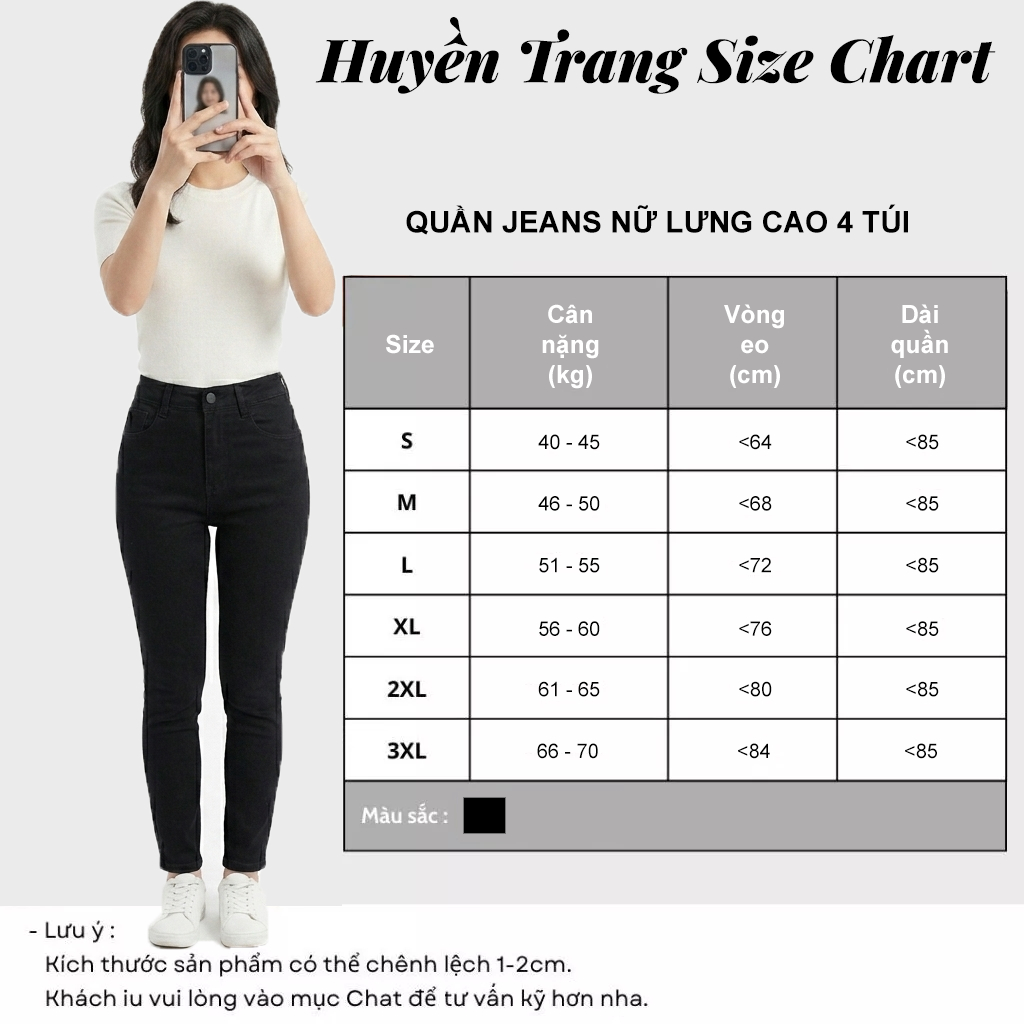 Quần Jean Nữ Lưng Cao Rách Gối Chất Umi Siêu Co Giãn Quần Bò Giấy Dáng Ôm Skinny M53 | BigBuy360 - bigbuy360.vn