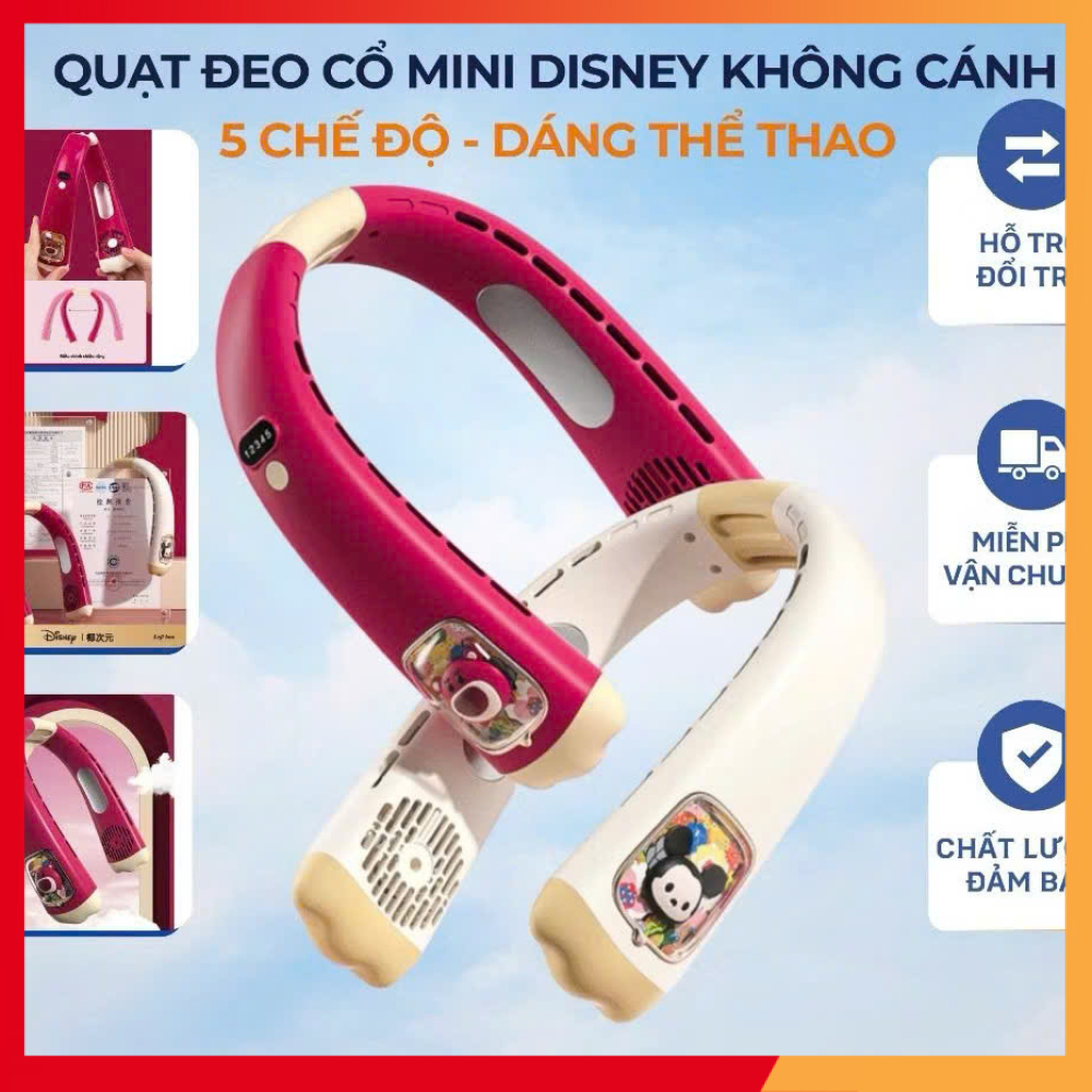 Quạt Tích Điện kẹp bàn Mini GF07 Pin 10000 mAh Dung Lượng lớn