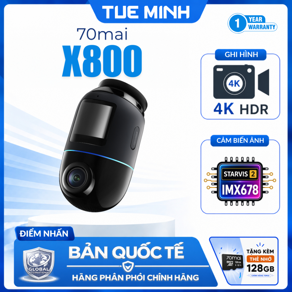 Camera hành trình 70mai Dash Cam 4K OMNI X800 - Phiên bản quốc tế