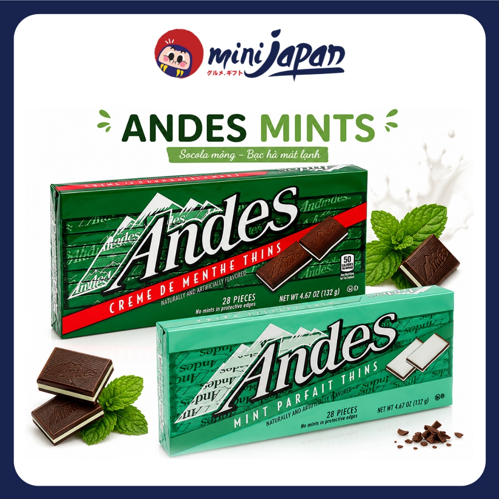 Kẹo Socola Andes Mỹ 132g - Sự Hòa Quyện Giữa Socola Đậm Đà & Bạc Hà Mát Lạnh
