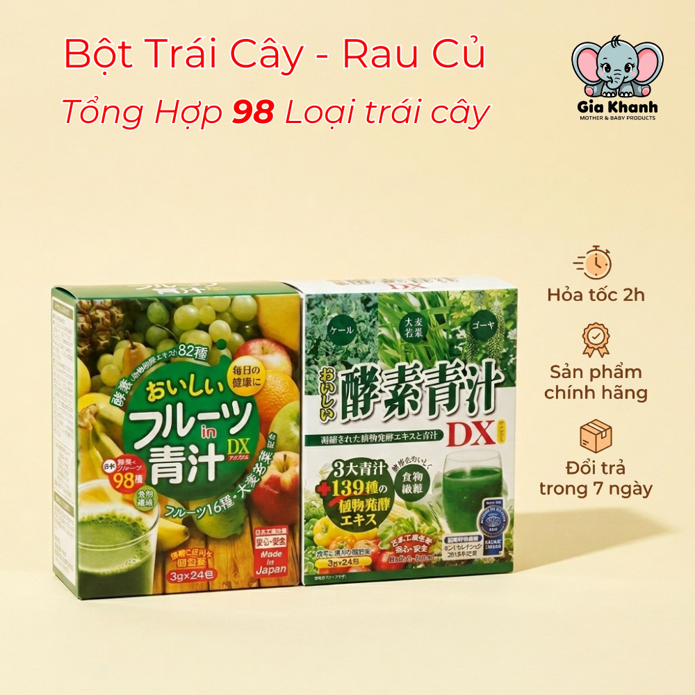Bột Rau Củ Trái Cây Japan Gals Enzyme Aojiru DX - Hỗ Trợ Tiêu Hóa, Ngừa Táo Bón
