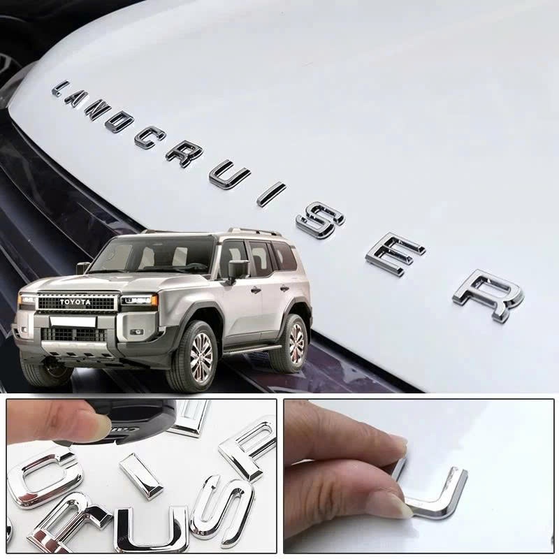 Chữ Nổi Land Cruiser Dán Cửa Xe LC250 - Tem Chữ Land Cruiser Dán Nắp Capo Prado 2024 2025 2026