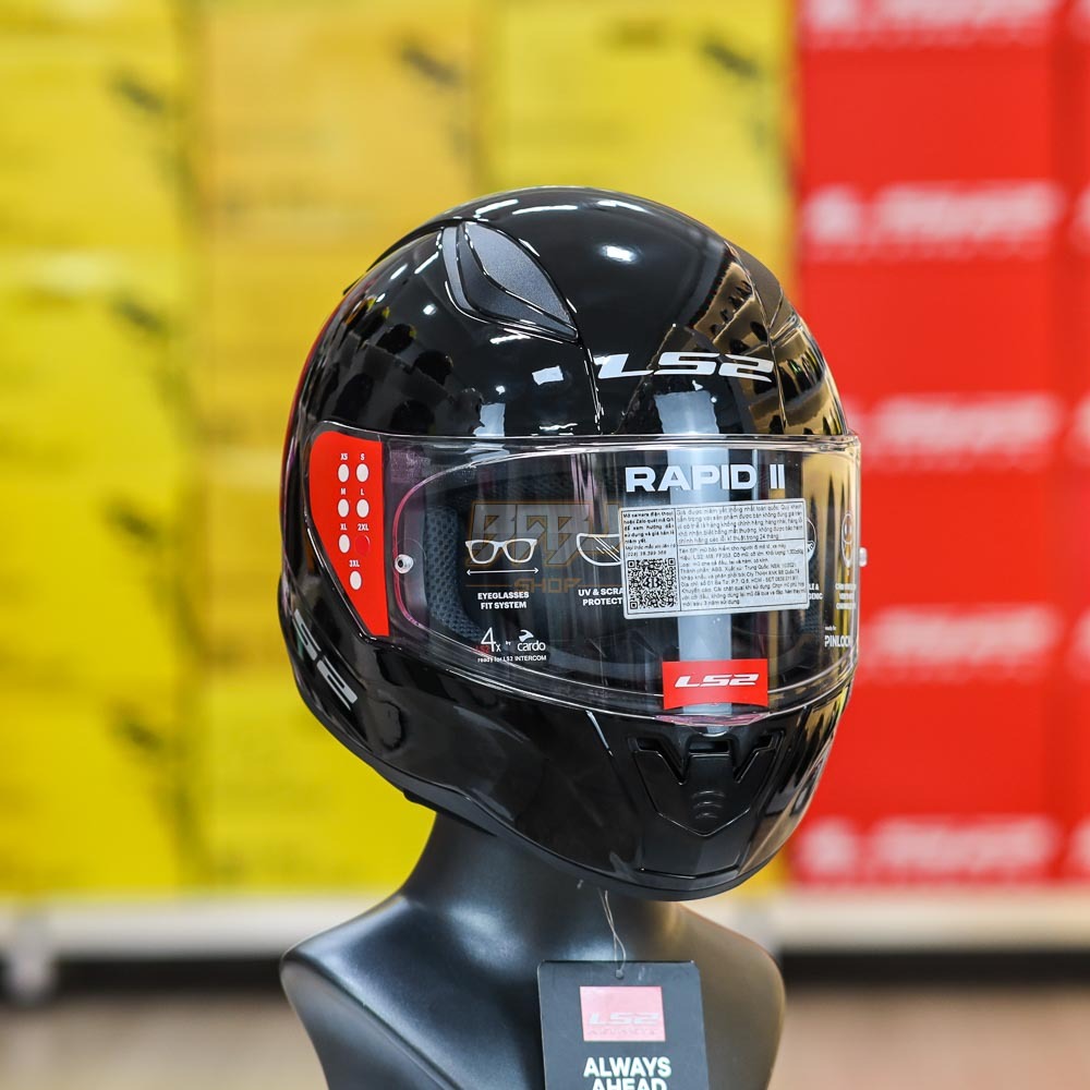 Mũ Fullface LS2 FF353 Rapid II Đen Bóng Chuẩn ECE 2206