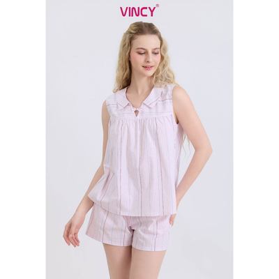 BSK13W5K01-BỘ SHORT KATE VỚI THIẾT KẾ CỔ SEN ĐÍNH NƠ NHẸ NHÀNG, NỮ TÍNH CÙNG CHẤT LIỆU MỀM MẠI, THOÁNG MÁT MANG LẠI CẢM