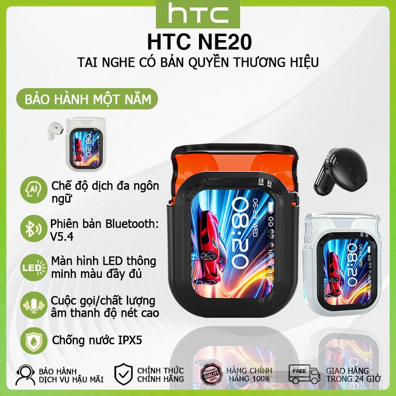 HTC NE20 Tai Nghe Bluetooth Không Dây Chống Thời Lượng Pin Nước Màn Hình Cảm Ứng LED Bảo Hành Một Nă