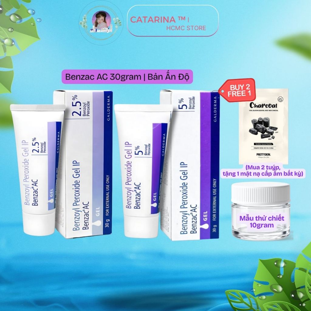 Galderma Benzac AC | Benzoyl Peroxide 2.5% - 5% 30gram | Hỗ trợ giảm mụn trứng cá, mụn viêm