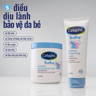 Kem dưỡng ẩm và làm dịu cho bé Cetaphil Baby Soothing & Moisturising Cream tuýp 100g