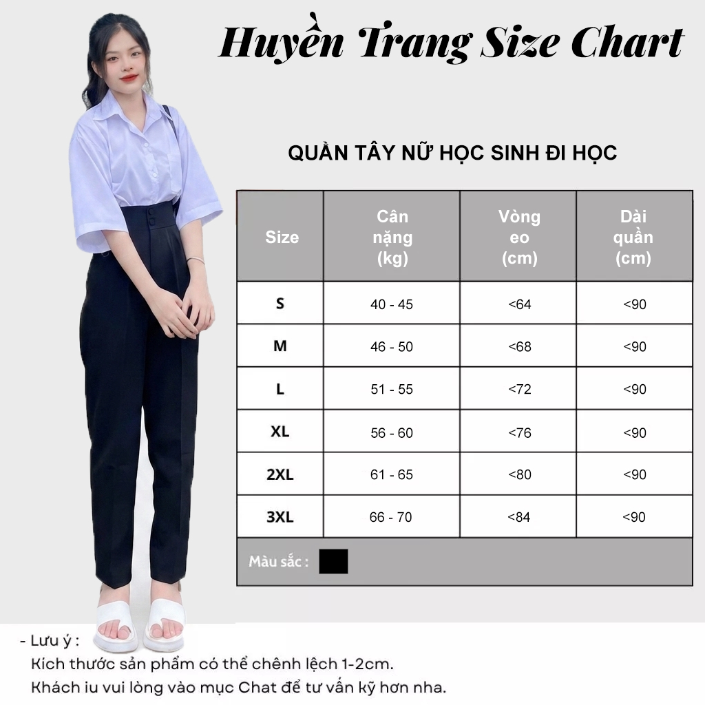 Quần tây nữ đi học 2 khuy lưng cao dáng quần baggy nữ học sinh cấp 3 đi học đi làm xinh xắn M07 | BigBuy360 - bigbuy360.vn