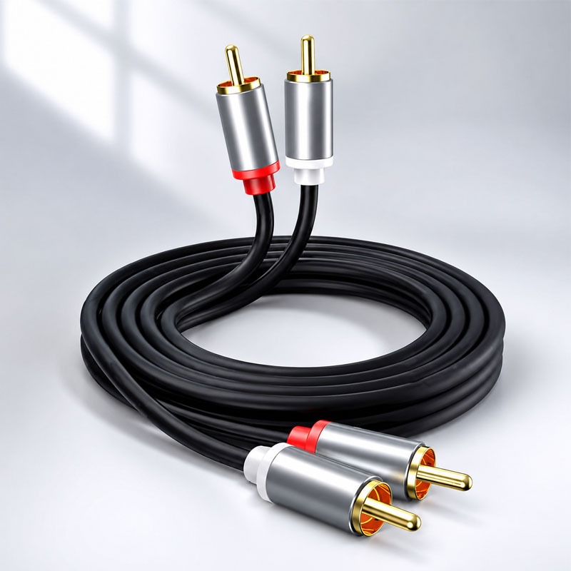 2-to-2 Cáp Âm Thanh Cắm RCA Đôi Màu Đỏ và Trắng Kênh Trái và Phải Cáp Kết Nối Loa Tivi 2RCA