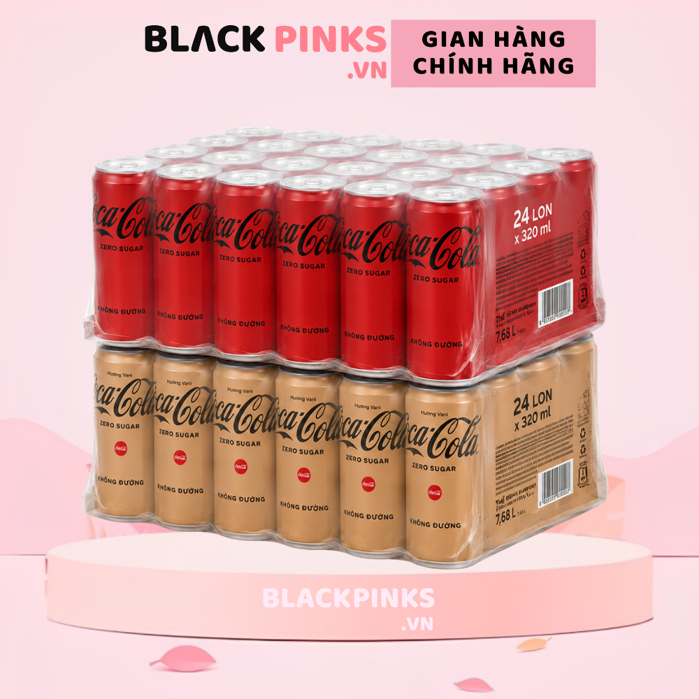 Combo 2 thùng Coca Cola Zero và Coca Cola Zero Vani lon 320ml