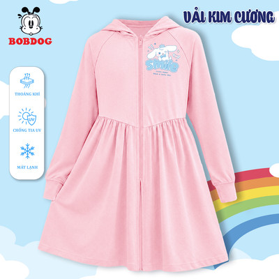 SALE HÈ Váy chống nắng toàn thân cho bé gái BOBDOG, áo chống nắng chất kim cương, form vừa, dáng dài in hình Cinnamoroll