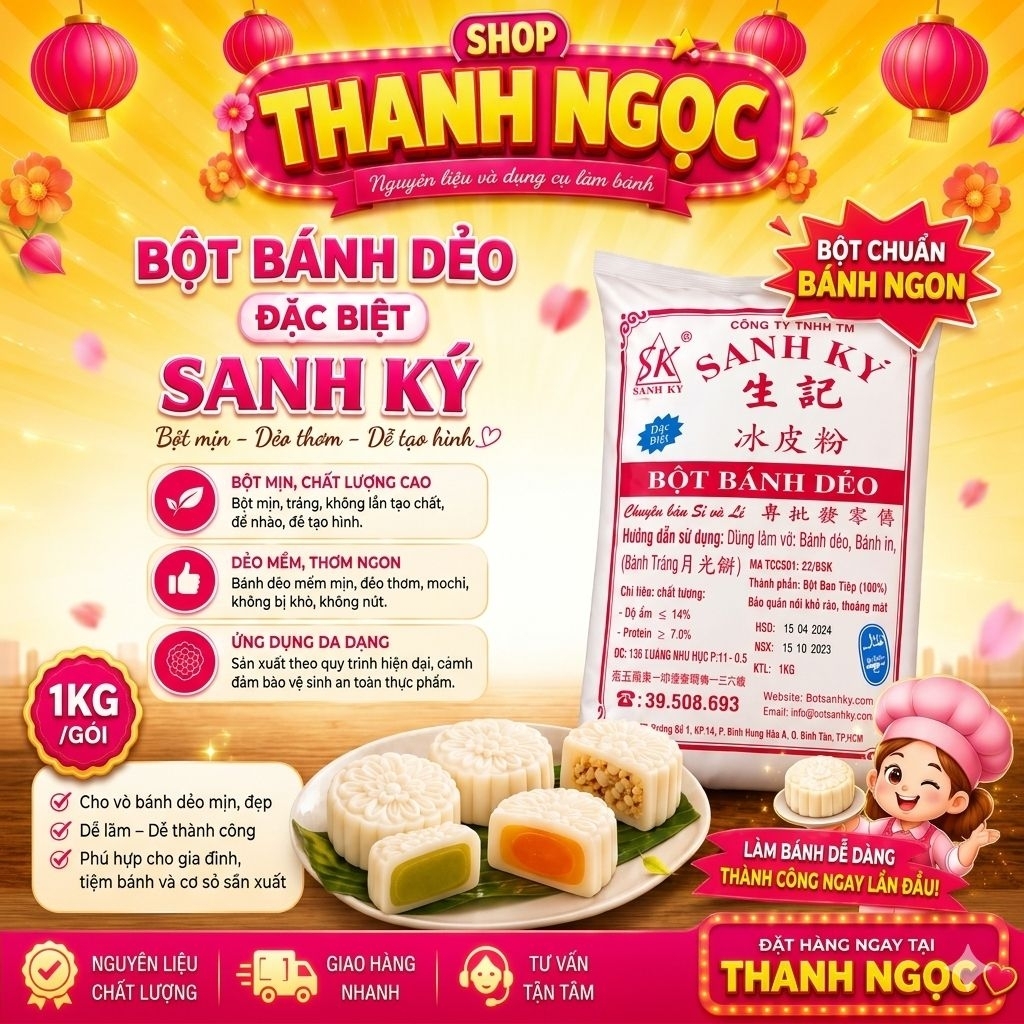 Bột bánh dẻo Sanh ký ( làm vỏ bánh)