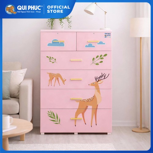 [SVIP] Tủ nhựa Deli Max 5 tầng QUI PHÚC, tủ nhựa đựng quần áo ngang 90cm, có khung thép chắc chắn, h