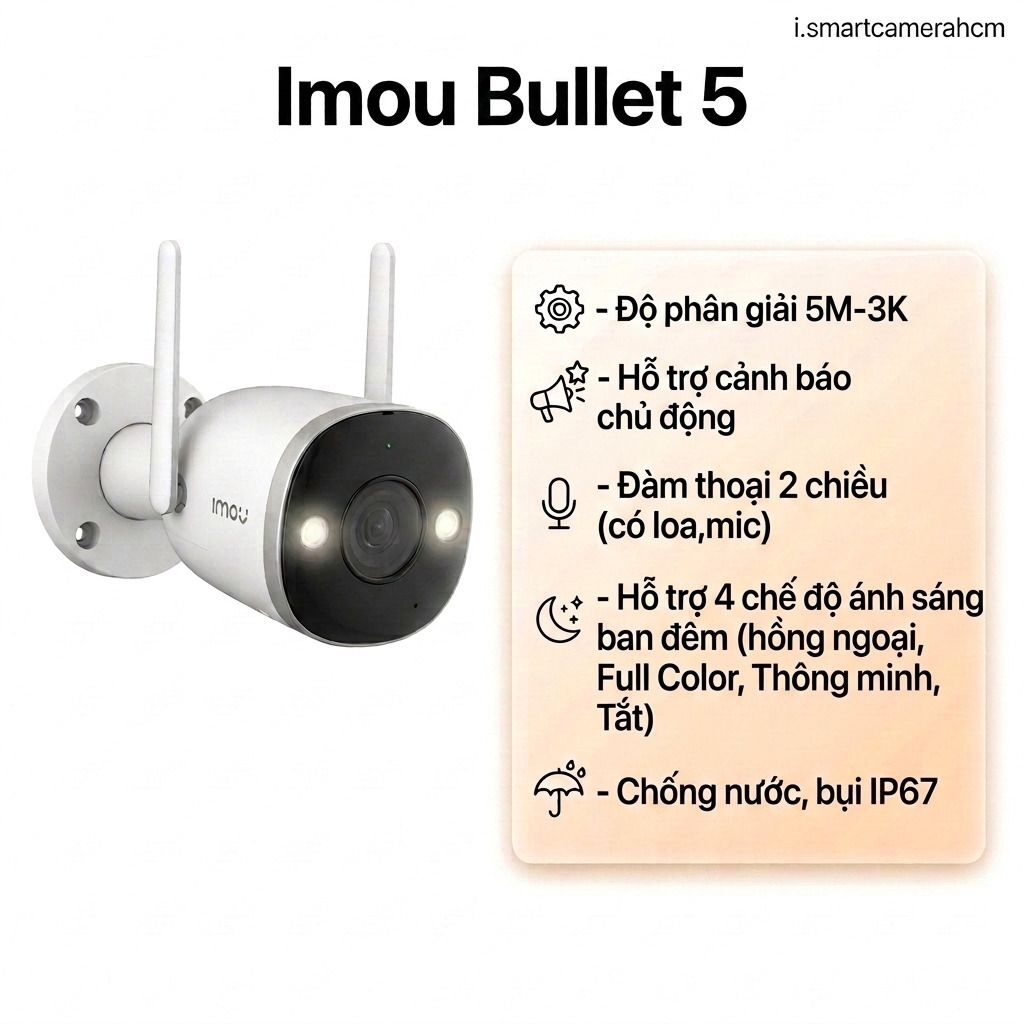 Camera wifi Imou ngoài trời Imou Bullet 3 - Imou Bullet 5 & Imou F32FP - F52FP