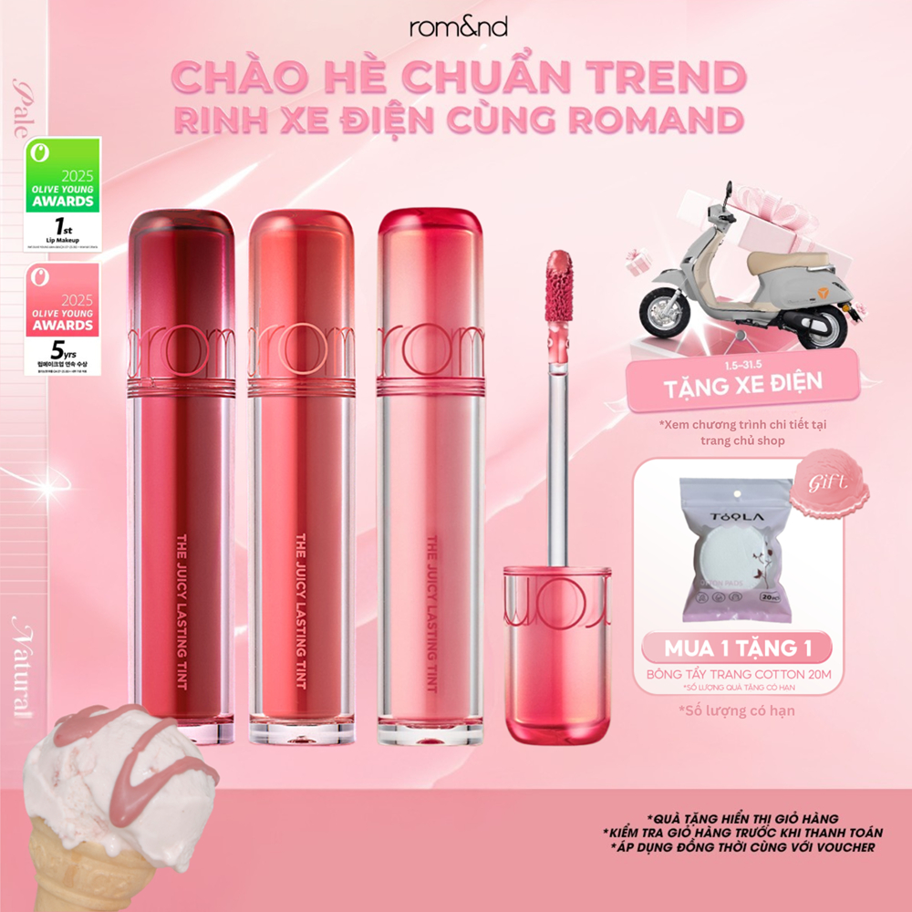 [Rom&nd] Son Tint lì cho môi căng mọng THE JUICY LASTING TINT