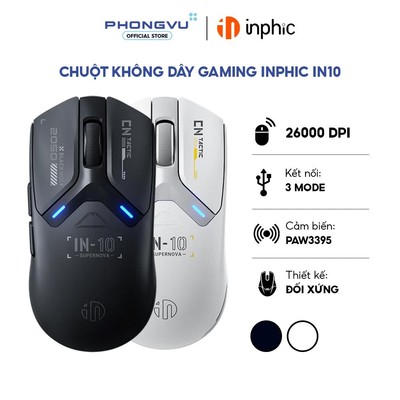 Chuột không dây Gaming Inphic IN10 PixArt PAW3395 -Bảo hành 12 tháng