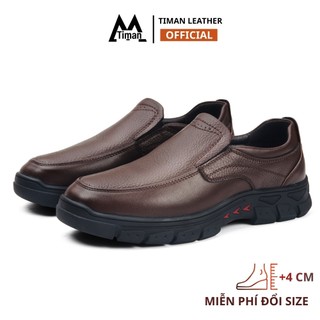 Giày lười nam Timanvn GL502 da bò thật tăng chiều cao 4cm lót cao su non êm chân bền bỉ đi làm