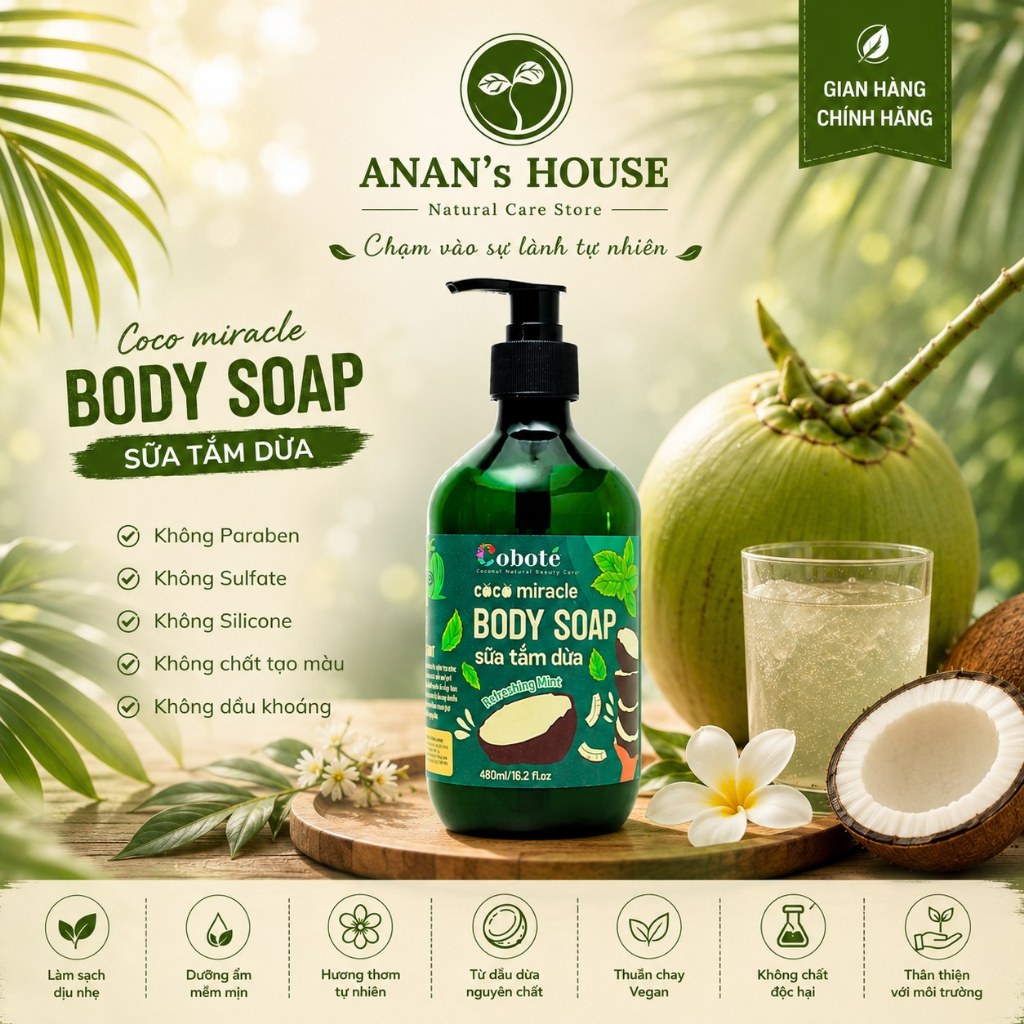 Sữa tắm dừa - Coco Miracle Body Soap 480ml